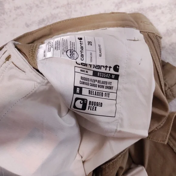 Rugged Flex Carhartt Relaxed Fit Canvas Cargo Work Short 28 and 11" Inseam - Picture 6 of 6